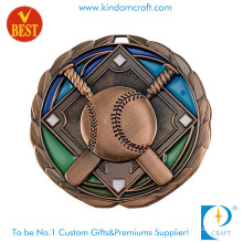 Fabrik Preis China Benutzerdefinierte Antike Messing 3D Baseball Medaille für Souvenir Geschenk